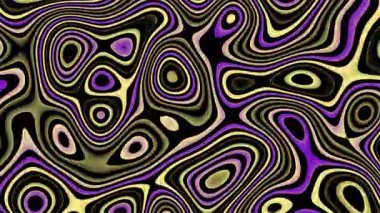 Mor ve sarı topoğrafya dokusu. Kusursuz hareket ile soyut daireler ve çizgiler şablon arka planı