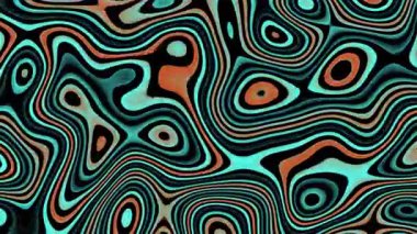 Canlı deniz mavisi ve turuncu topoğrafya dokusu. Kusursuz daireler desenli soyut arkaplan hareketi