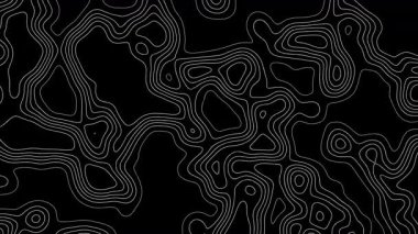 Siyah ve beyaz renkli soyut topoğrafya arka planı. Topografik coşku için arka plan kavramı. Döngü Hareketi