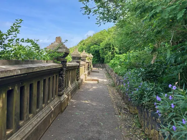 Antik tapınak şehrinin eski kasabasında sabahları