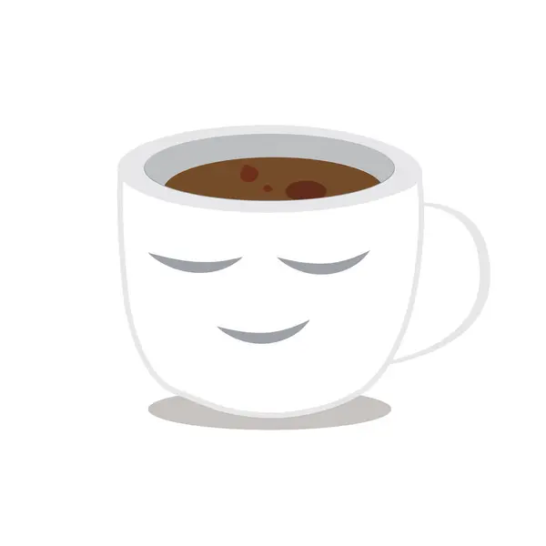 Gülümseyen bir kahve fincanı, vektör çizimi
