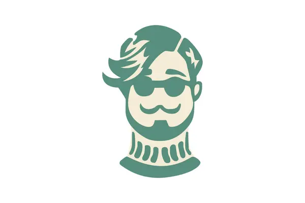 Sakallı ve bıyıklı izole hipster erkek.