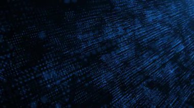 Parlayan parçacıkların olduğu soyut mavi arkaplan. 3d oluşturma