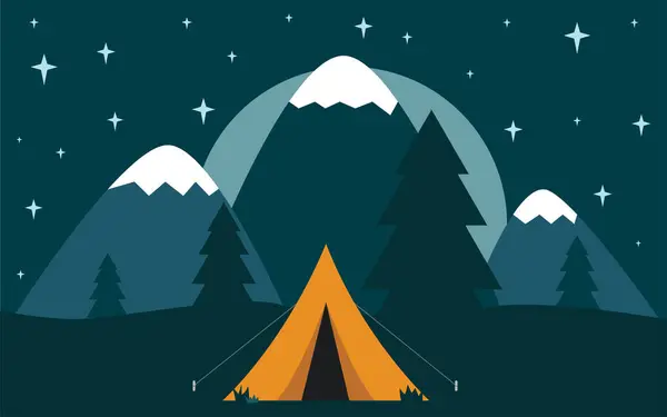 Çadır ve dağların vektör çizimi