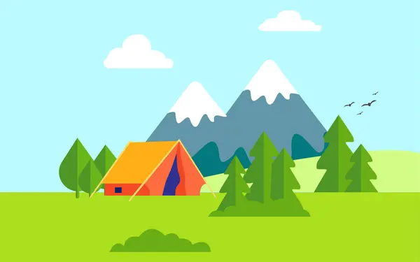 Dağlar ve ağaçlarla kaplı manzara