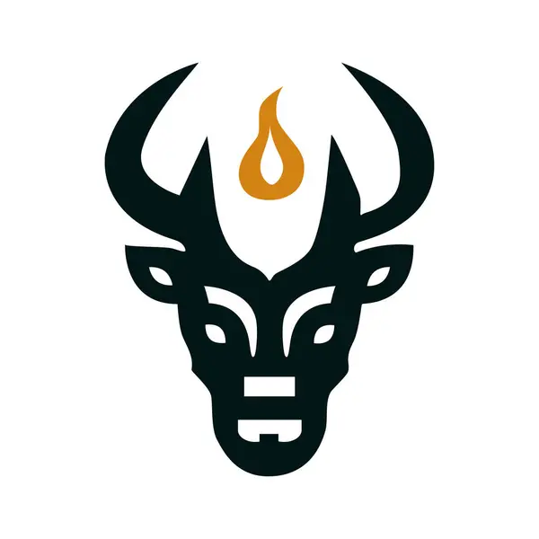 Boğa başlı boğa başlı logo tasarım vektör çizim şablonu