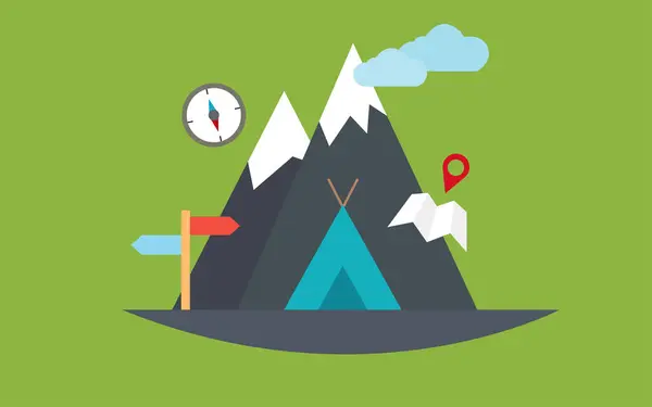 dağ simgesi tasarımı, vektör illüstrasyonu 10 grafik