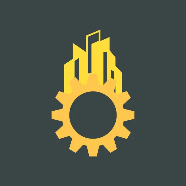 endüstriyel fabrika logo tasarım vektörü