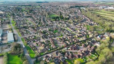 Eski İngiliz Midlands Village Brackley 'nin Hava Panning Manzarası