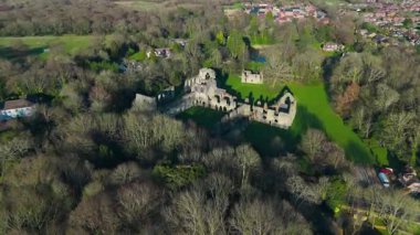 Netley Abbey Eski İngilizceyi Harap Ediyor Hava Aracı Görünümü