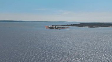 Peninsula 'daki deniz kenarı Kalesi Güney İngiltere Uzaktaki İHA Sağa