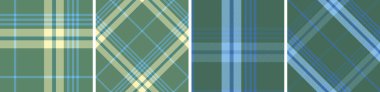 Elbise, flanel etek, masa örtüsü ve diğer modern ve moda baskıları için vektör kontrol desenini veya ekose desenini ayarla.