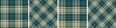 Kusursuz ekose desen seti. Flanel etek için tartan, masa örtüsü diğer modern ve moda baskıları için.