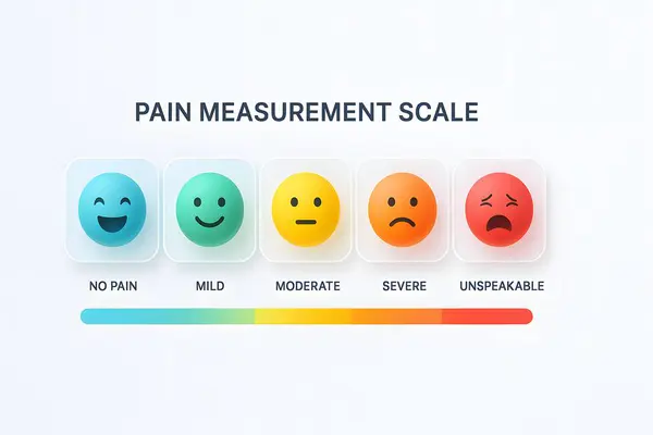 4k acı derecesi tablosu, duygusal yüzleri olan tarifsiz seviyelerde acı göstermiyor. Sağlık, hemşirelik, hastane ve hasta eğitimi için mükemmel..