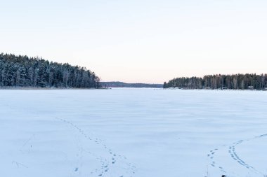 Kışın donmuş nehir