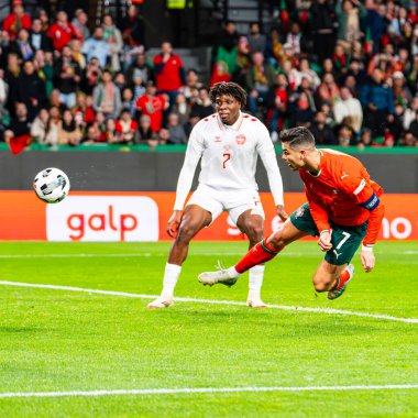 Lizbon, Portekiz. 23 Mart 2025. UEFA Uluslar Ligi: Portekiz - Danimarka. Cristiano Ronaldo Danimarka 'dan gol attı