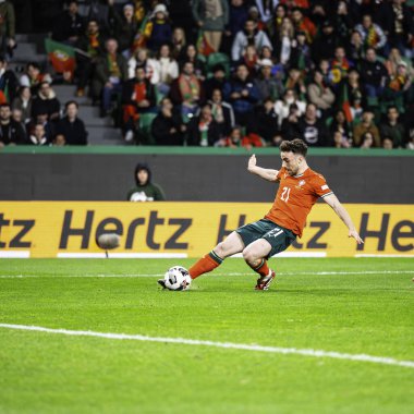 Lizbon, Portekiz. 23 Mart 2025. UEFA Uluslar Ligi: Portekiz - Danimarka. Diogo Jota Vuruldu