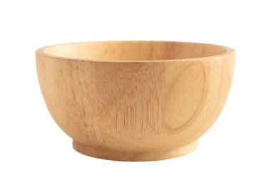 Tahta kase beyaz arka planda izole edilmiş..