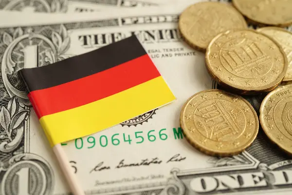 Almanya para ve banknot üzerinde bayrak, finansman ticari yatırım iş para birimi.