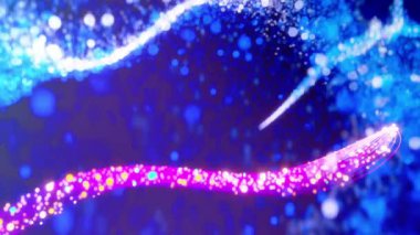 Flaşlı hızlı enerji hatlarının dinamik dalgası. Hareket eden altın parçacıkları, siyah bir arkaplanda titreşen. Sahneyi renkli tozla aydınlat, büyüleyici bir görüntü yarat.