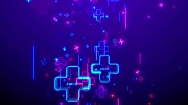 Ultraviyole neon soyut arka plan. Moda animasyonları, geometrik şekiller. Bilgisayar destekli hareket tasarımı. Döngülü hareket. Canlı görüntü, modern animasyon çizgileri