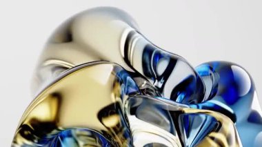 Soyut eğimli cam arkaplan videosu, 3D görüntüleme. Dijital çizim.