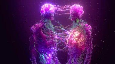 Soyut döngü arkaplan 3d animasyonu. Vj