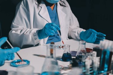 Klinik laboratuvarında çalışan araştırmacılar.