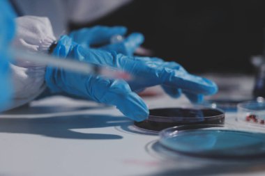 Klinik laboratuvarında çalışan araştırmacılar.