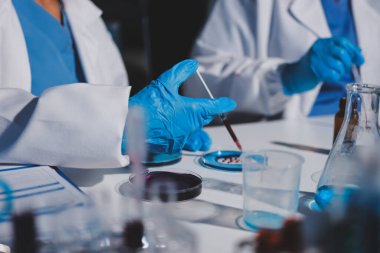 Klinik laboratuvarında çalışan araştırmacılar.