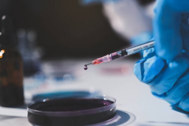 Klinik laboratuvarında çalışan araştırmacılar.