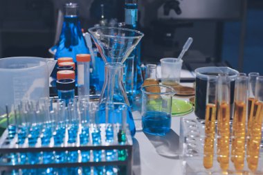 Bilimadamı laboratuarda tıbbi örnekleri mikro plakaya yerleştiriyor.