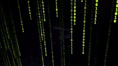 Veri kodunun soyut arkaplanı. 3d oluşturma.