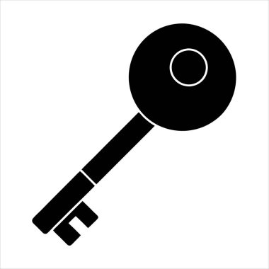 beyaz arkaplan ile anahtar vektör siluet tasarımı 