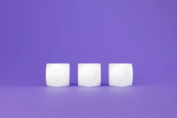 紫色背景的白色塑料瓷砖 3D渲染 没有符号的字母立方体 缩略和符号的模型 — 图库照片