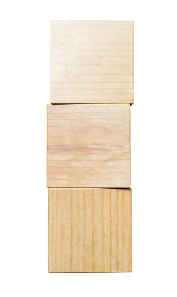 Stack Wood Tile Blocks Isolated White Background Rendering Mock Text — Stock Photo, Image
