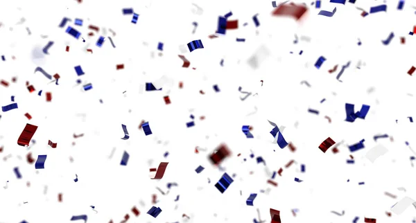 国定假日的蓝 白缎带 美国选举与胜利理念 3D渲染 美国或法国国旗色彩斑纹的数字图像 — 图库照片