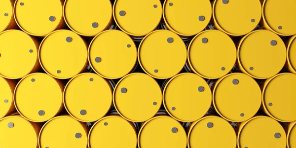 Gran Pila Industrial Barriles Petróleo Renderizado Conceptos Petróleo Crudo Comercio — Foto de Stock
