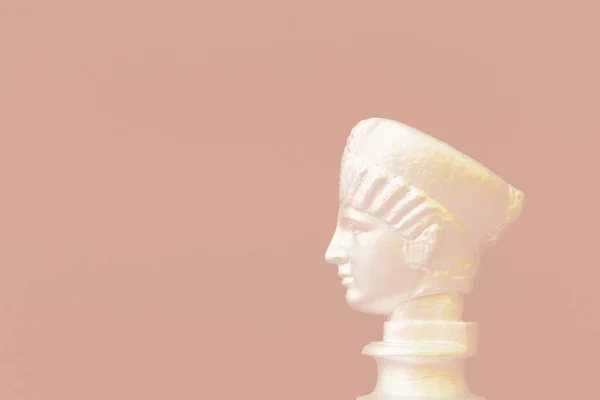 Antigua Estatua Dominio Público Una Cabeza Mujer Representación Colores Pastel — Foto de Stock