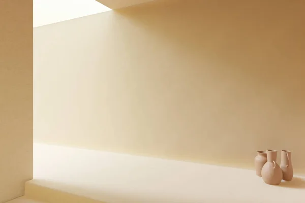Загальний Порожній Інтер Рендеринга Південний Середземноморський Або Африканський Сільський Стиль — стокове фото