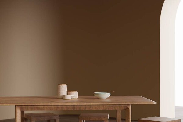 Generic Dining Room Interior Copy Space Rendering Mock Illustration Living Royalty Free Stock Images