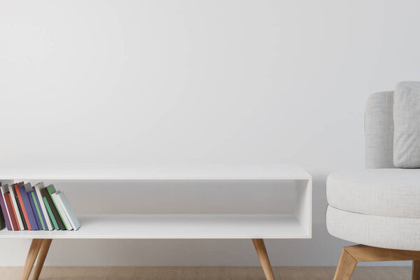 Illustration Generic Living Room Space Background Mock Close Coffee Table Royalty Free Stock Photos