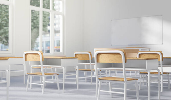 Generic Classroom Elementary Middle School Offline Studying Rendering Digital Illustration Royalty Free Stock Images