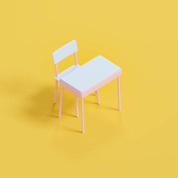 Stylized Elementary School Desk Chair Rendering Digital Illustration Pre School Royalty Free Stock Photos