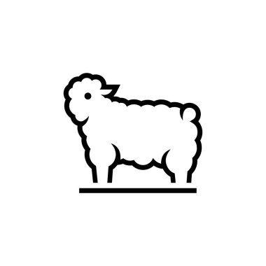 çizgi sanatı basit koyun logosu