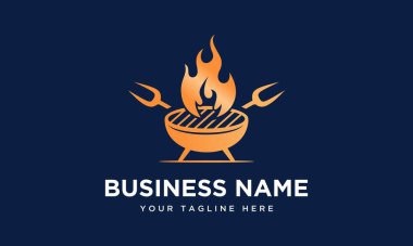 vektör gradyan barbekü logo şablonu