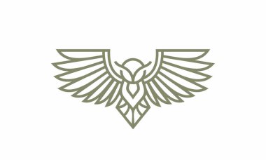 Baykuş simgesi. Web için kartal vektör simgesinin özet çizimi
