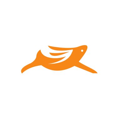Soyut çalışan tavşan logosu tasarımı