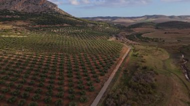 Engebeli dağların ortasındaki Verdant Vadisi. Sonsuz Ufuk Görünümü
