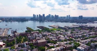 Doğu Boston 'daki Jeffries Point' in havadan görüntüsü